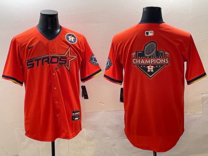 Men Houston Astros Blank Orange Three generations Joint Name 2025 Nike MLB Jersey style 2